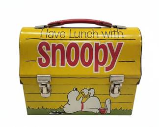 Vintage Peanuts Have Lunch with Snoopy Metal Dome Lunchbox with Thermos fifth image