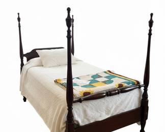 Antique Mahogany Four Poster Bed Frame second image