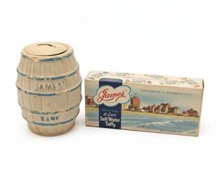 James Salt Water Taffy Barrel Bank and Box sixth image