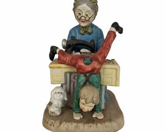 Lefton A Stitch in Time Grandma Sewing Childs Pants Figurine second image