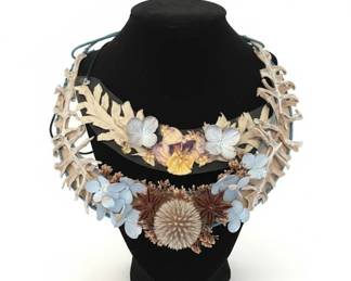 Handmade Botanical Bib Necklace second image