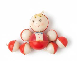 Vintage Clown Roly Poly Toy Made in Taiwan third image