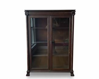 Antique Mahogany Chippendale Style Ball Claw Feet China Cabinet second image