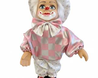 Porcelain Clown Doll with StarSpangled Outfit second image