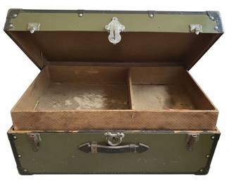 Vintage Military Footlocker Trunk fourth image