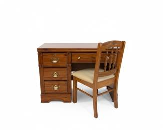 Lexington Furniture Recollections Collection Rustic Country Oak Desk and Chair Set second image