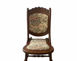 Vintage Folding Upholstered Rocking Chair fourth image