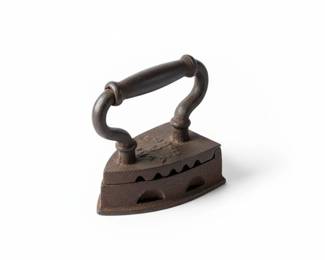 Antique Cast Iron Sad Iron with Wooden Handle third image