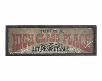 Vintage Kindly Control Yourself and This is a High Class Place Act Respectable Signs fourth image