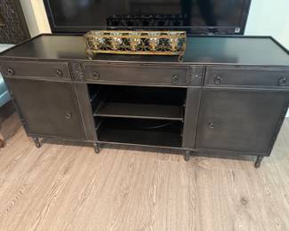 BALLARD DESIGN METAL MEDIA CABINET   VERY HEAVY