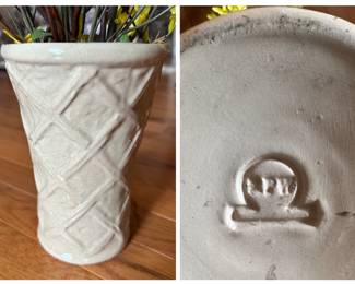 Vintage Napcoware Ceramic Vase with Embossed Diamond Pattern