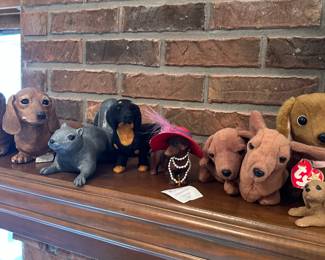 Collection of Dachshund Figurines and Plush Toys, including Beanie Baby