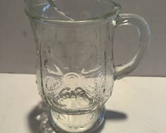 Clear Pressed Glass Pitcher 