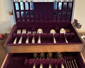 International Silver Co. Prelude Stainless Flatware Set in Wood Case