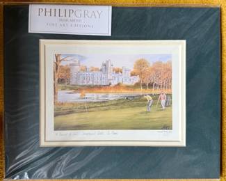 Philip Gray "A Round of Golf, Droydend Castle" Fine Art Edition Print, sealed and unframed