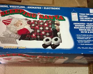 Telco Creations Sleeping Santa Animated Electronic Christmas Decoration
