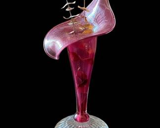 Art Glass Jack in the Pulpit Vase
