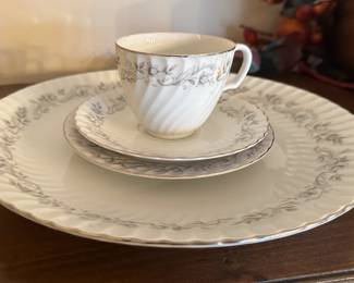 Vintage Mikasa Monte Carlo Teacup, Saucer, and Dessert Plate Set