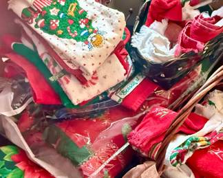 Vintage Christmas Kitchen Towels and Linens Bundle