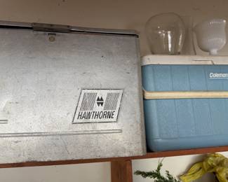Vintage Hawthorne Metal Cooler Coleman PolyLite Cooler