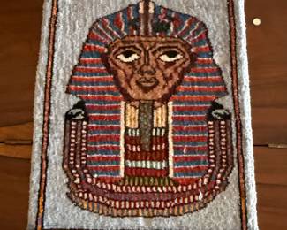 Vintage King Tut Latch Hook Rug Wall Hanging