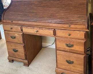 Vintage Oak RollTop Desk