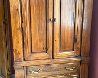 Vintage Pine Armoire with Drawers