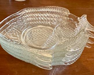 Glass Fish Snack Plates