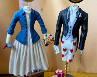 Enesco "So Much To Do, So LittleTime" and "In The Knick of Time" Wedding Couple Clocks