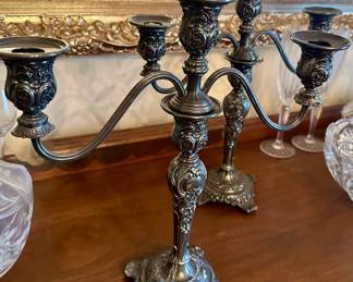 Antique WM Rogers Son SilverPlated Candelabra