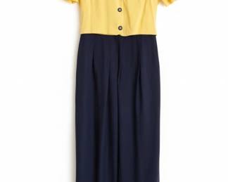 Miss Dorby Yellow Sailor Style Dress with Navy Skirt