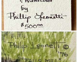 Falls Mill Original Pen Ink and Watercolor by Phillip Leonetti second image