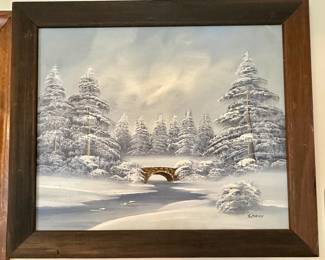 S. Finley Winter Landscape Painting