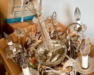 Maison Bagus Style Crystal Chandelier with Floral Accents