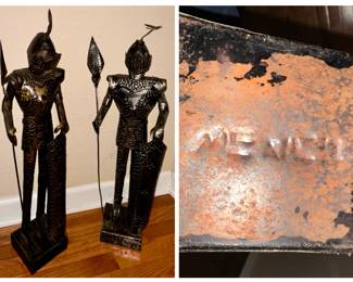 Vintage Mexican Tin Knight Figurines