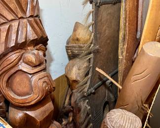 Vintage Polynesian Tiki Carvings
