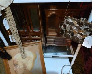 Jewelry boxes and beaded handbag