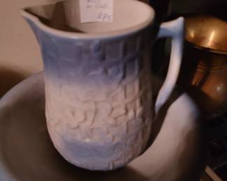 Antique Stoneware Pitcher and Bowl