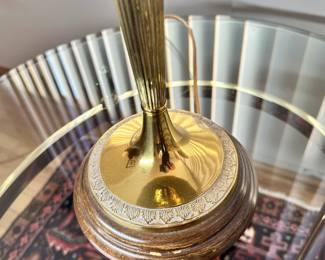 ALTERNATE VIEW: Trumpet Vase Lamp. Measures 17" to top of vase, 32" to top of lamp shade. AVAILABLE FOR: $150.