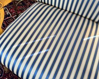 ALTERNATE VIEW: Striped Armchair. Measures 43"H x 28 1/2"W x 29"D. AVAILABLE FOR $275.