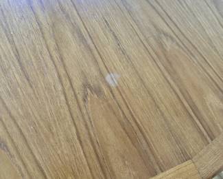 ALTERNATE VIEW: 1970s Teak Niels Koefoed Gateleg Dining Table. In very good condition with a few imperfections to the top as shown in photos. Measures (Open) 77"L x 51"W x 29"H. (Closed) 28"W.  AVAILABLE FOR:  $1800