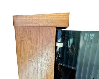 ALTERNATE VIEW: 3 Piece Danish Modern Teak Cabinet with Smoked Glass Doors. In very good condition. Measures approximately 75"H x 12" and 16"D x 24"W. AVAILABLE FOR $500.