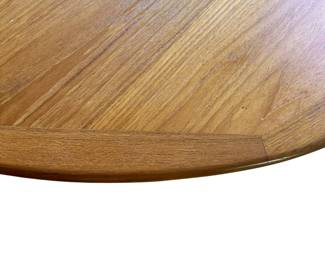 ALTERNATE VIEW: 1970s Teak Niels Koefoed Gateleg Dining Table. In very good condition with a few imperfections to the top as shown in photos. Measures (Open) 77"L x 51"W x 29"H. (Closed) 28"W.  AVAILABLE FOR:  $1800