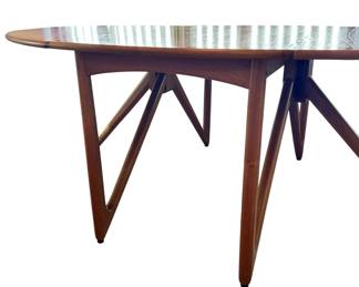 ALTERNATE VIEW: 1970s Teak Niels Koefoed Gateleg Dining Table. In very good condition with a few imperfections to the top as shown in photos. Measures (Open) 77"L x 51"W x 29"H. (Closed) 28"W.  AVAILABLE FOR:  $1800