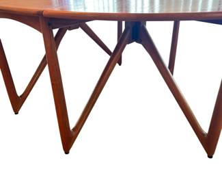 ALTERNATE VIEW: 1970s Teak Niels Koefoed Gateleg Dining Table. In very good condition with a few imperfections to the top as shown in photos. Measures (Open) 77"L x 51"W x 29"H. (Closed) 28"W.  AVAILABLE FOR:  $1800