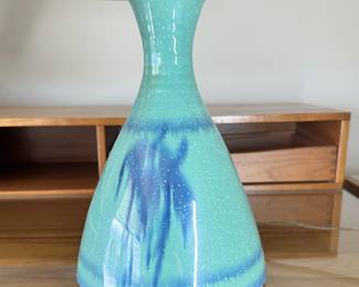 ALTERNATE VIEW: Louis Mulcahy Vintage Pottery Lamp. Measures 19"H to top of shade. 11" tall to top of vase. ASKING: $100