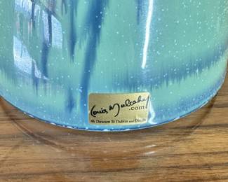 ALTERNATE VIEW: Louis Mulcahy Vintage Pottery Lamp. Measures 19"H to top of shade. 11" tall to top of vase. ASKING: $100