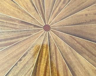ALTERNATE VIEW: Vintage Marquetry Table. Measures 30" in diameter x 26"H. AVAILABLE FOR $750. 