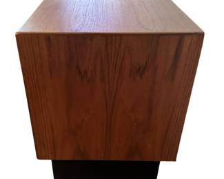 ALTERNATE VIEW: Teak Bedside table. In good condition. Measures 20"H x 20 1/2"W x 15 1/2"D. AVAILABLE FOR: $250