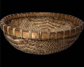 Vintage Handwoven Rattan Basket – 11.5” Rustic Decorative Bowl